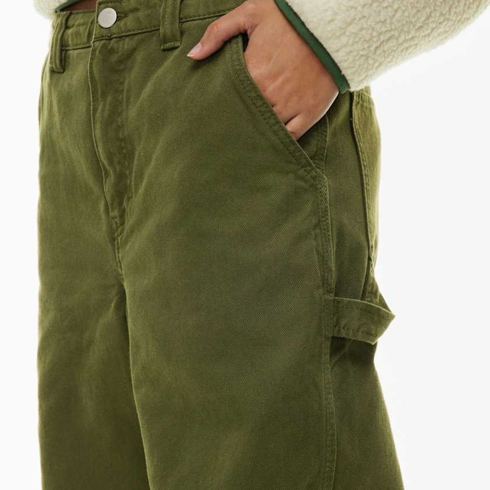 TNA Wide Leg Cargo Pants in Olive Green - Picture 2 of 9